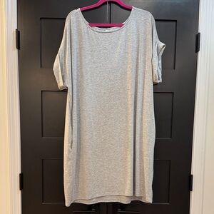 Zenana Outfitters Light Gray Midi T-Shirt Dress